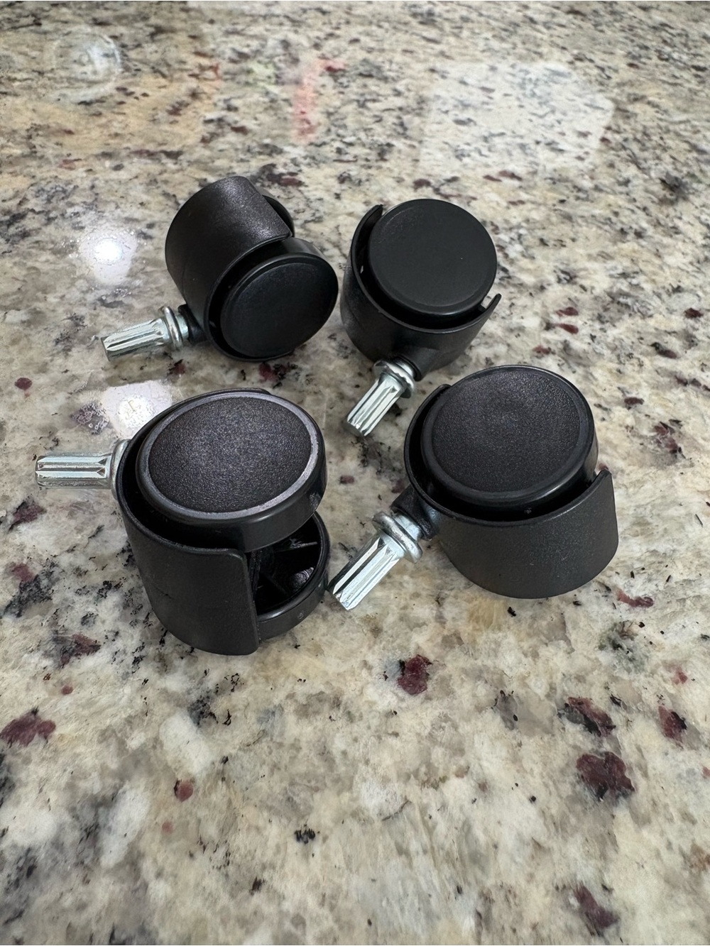 Set of 4 black chair rolling wheels Preowned but not used